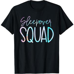 Sleepover Squad Slumber Party Crew Pajama BFF Bestie Tie Dye T-Shirt, Small