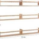 birola Nursery Book Shelves for Kids Rooms - 32 Inches Floating Wall Bookshelves Set of 3, Space-Saving Nursery Shelves with Beads Design for Kids Room, Bedroom and Study Room(Natural)