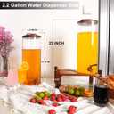 2PCS 2.2 Gallon Drink Dispenser,Glass Water Dispenser with Stand,Beverage Dispenser with Stainless Steel Spigot,Drink Dispensers for Parties,Bars,Restaurants