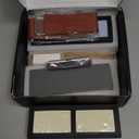 Intelitopia Complete Knife Sharpening Stone Set  Dual Grit Whetstone 400/1000 3000/8000 Knife Sharpener with Leather Strop, Flattening Stone, Bamboo Base, 3 Non-slip Rubber Bases & Angle Guide