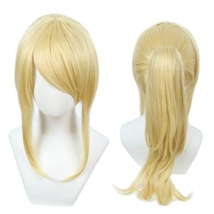 Linfairy Women's Blonde Wig Costume Cosplay Wig + 50cm Ponytail