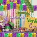 3 x 2 Pack 10 Feet Green Gold Purple Foil Fringe Garland Metallic Tinsel Streamers Banner Fringe Backdrop Banner for Parade Floats Mardi Gras Birthday Party Homecoming Decoration (Green Gold Purple)