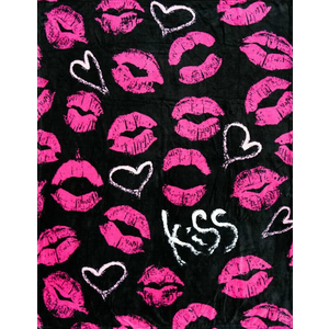 K's Novelties Pink Kisses Plush Blanket 50x60 Kiss Kiss Blanket Girl's Throw Blanket
