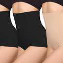 iloveSIA High Waist Postpartum Shapewear with Built-in Panty |Seamless Tummy Control Girdle | 3-Pack (Medium, Nude/Black/Black)