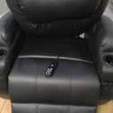 Recliner Chair, Rocking Chair with Massage and Heat, 360 Swivel Recliner Chairs for Adults, Rocker Manual Recliner with Remote Control and Cup Holder for Living Room, Bedroom, Nursery (Black)