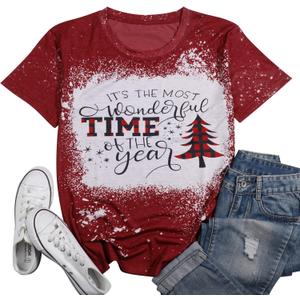 Women It's Fine I'm Fine Everything is Fine Tshirt Christmas Gnome Shirts Merry Christmas Holiday Tee Tops