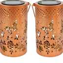 2Pcs Butterfly Solar Lantern, Vintage Butterfly Solar Lights for Outside, Gifts Hanging Lantern for Patio Yard