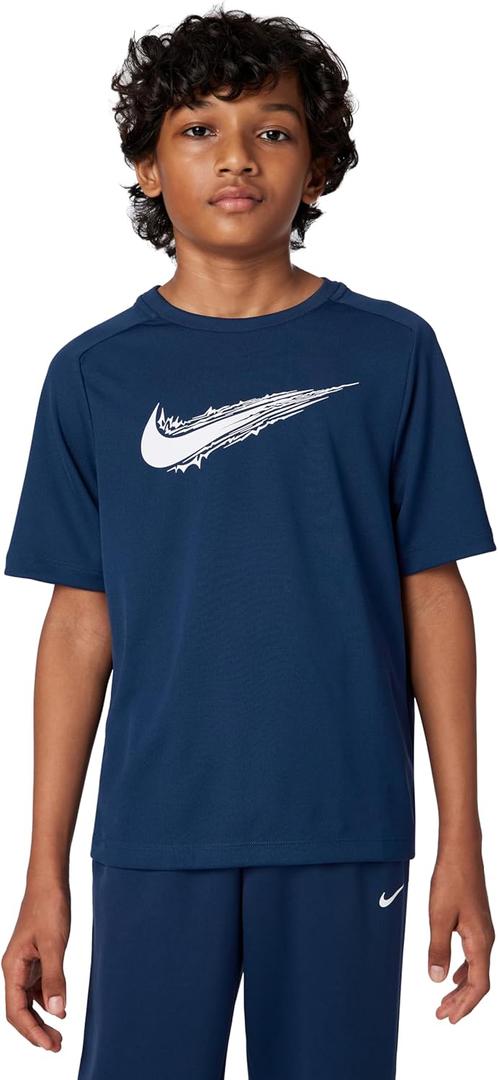 Nike Kid's Multi DriFit ShortSleeve Top, Midnight Navy/White, XLarge