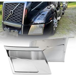 Side Bumper Chrome Trim without Hole Compatible with Volvo 2018+ Volvo VNL 1 Pair Of Right Passenger & Left Driver Side Bumper Extension Corners Chrome Trim