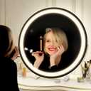 ROLOVE Makeup Mirror with Lights, 18 Inch Vanity Mirror with Lights, Lighted Makeup Mirror, Smart Touch Control Round Lighted Vanity Mirror, Tabletop Desk Mirror, Gifts for Women, Wife, Mom, Girls