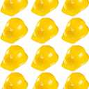 Super Z Outlet 12 Pack Yellow Construction Hard Hat Plastic Birthday Party Supplies Worker Caps Set Halloween Costume Toy