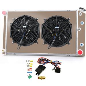 ALLOYWORKS 3 Row All Aluminum Radiator Shroud Fan Relay Kit For 1968-1990 Chevy GMC C/K/G/P Series Truck Pickup Suburban, Chevy Chevelle El Camino Radiators AT MT V8 Engines 28" Wide Core Crossflow