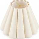 Large Scalloped Pleated Lamp Shade, Cream Empire 21.2" Bottom, E26 Spider, 7.5" top x 21.2" bottom x 13.58" high