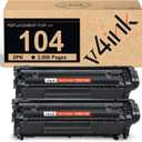 v4ink 2PK Compatible 104 Toner Cartridge Replacement for Canon 104 CRG-104 FX-9 FX-10 Toner Cartridge Ink for use in Canon Imageclass D420 D450 D480 MF4150 MF4350D MF4270 MF4370DN MF4380DN Printer