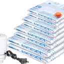 Travel Vacuum Bags With Pump, Vacuum Storage Bags with Electric Pump 8 Combo (2 J/ 2 L/ 2 M/ 2 Small), Plastic Packaging Bags, Travel Vacuum Bag For Luggage, Clothes, Pillows, Comforters, Blankets, Bedding