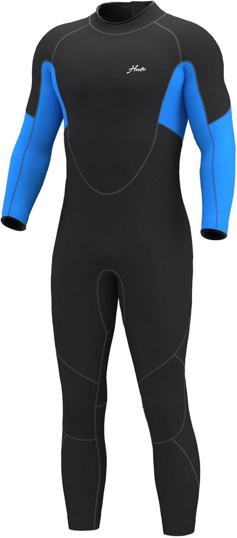 Hevto Men Wetsuit 5/4/3/2mm Neoprene Full Wet Suit in Cold Water for Scuba Diving Surfing Swimming for Water Sports (X-Large)