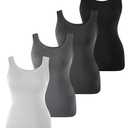 BAMBOO COOL Women's Ultra Soft Lingerie Camisole Basic Tank Breathable Undershirt 4 Pack. Size XXL
