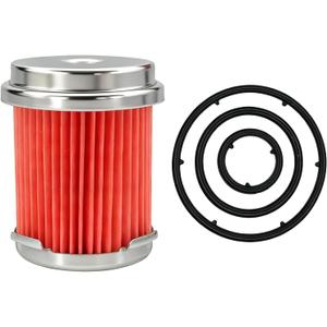 Transmission Filter with O-ring Kit for Honda, 25450-P4V-013 Auto Transmission Oil Fluid Cooler Filter with O rings Gasket Set for Honda Odyssey Accord CR-V Civic Pilot Acura RDX RLX TSX TL (Red)