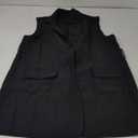 No Brand Long Vest for Women Sleeveless Blazer Vest Open Front Button Lapel Duster Trench Cardigan Top