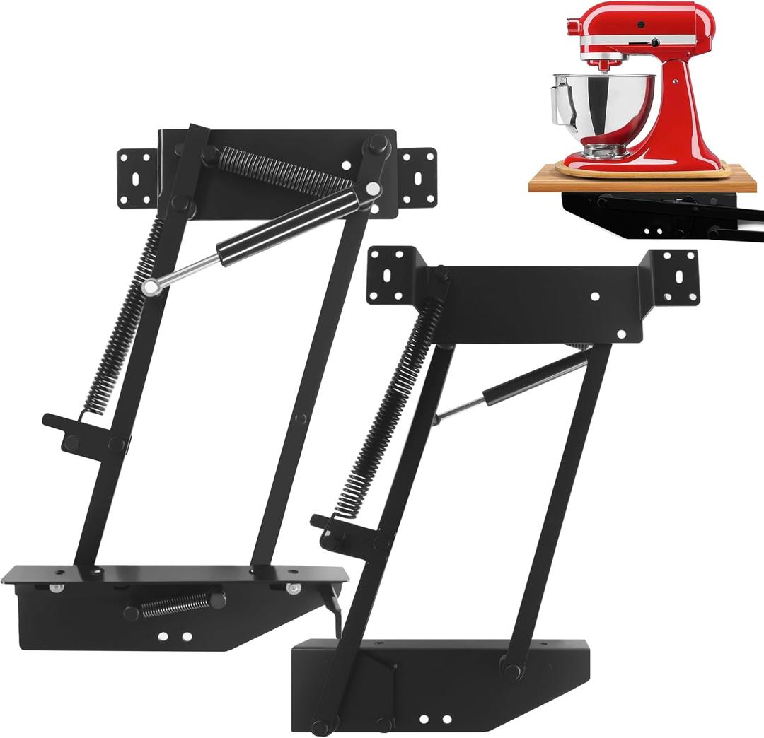 Mixer Lift for Cabinet Heavy-Duty, Soft-Close Appliance Lift with Locking Mechanism, Max Load 65lbs, Kitchen Cabinet Storage Solution for Mixers & Small Appliances