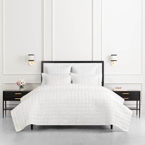 kate spade new york Noel King Quilt Bedding Set, 200 Thread Count and 100% Cotton Cover, All Season 3 Piece Reversible Bedding Set, Machine Washable, Marshmallow