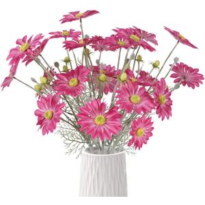 6PCS Fake Daisy Flowers 23.62'' Hot Pink Cosmos Silk Flowers Faux Wildflowers with Stems for Wedding Party Home Office Garden Decoration(Hot Pink)