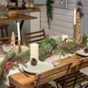 RECUTMS 4.6ft Christmas Garlands Christmas Decorations Pine Garland with Pine Cones and Red Berries Holiday Garland for Indoor Tabletop and Stair Railing Xmas Decorations Elegant Holiday DcorGreen