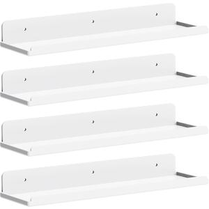 Lifewit Floating Shelves for Wall, 4 Pack White Acrylic Shelf 15" Room Decor for Bookcase/Vinyl Record Display/Photo/Picture in Bedroom, Living Room, Bathroom, Kitchen Storage and Organization