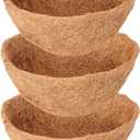 Legigo 3 Pack 20 Inch Hanging Basket Coco Liners Replacement, 100% Natural Round Coconut Coco Fiber Planter Basket Liners for Hanging Basket Flowers/Vegetables