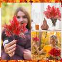 12 Pcs Artificial Oak Leaves Branches Fake Acorns Fall Decor Large Fake Maple Leaves Artificial Greenery Silk Floral Autumn Faux Spray for Thanksgiving Table Centrepieces(Brownish Red)