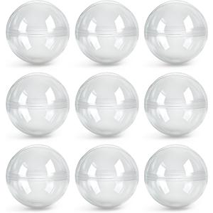 Entervending Vending Machine Capsules - 2.95" Empty Plastic Capsules - 14 Pcs Toy Capsule - Translucent Round Large Easter Eggs - Bath Bombs Molds - Party Favors Pinata Stuffers DIY Craft Supplies
