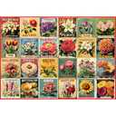 Vintage Flower Puzzles for Adults 1000 Pieces, Unique Beautiful Floral Collage Art Jigsaw Puzzles, Spring Nature Plant Themed, Retro Colorful Challenging for Adults