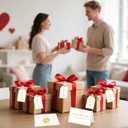 G2PLUS 5 Senses Gift Tags with String for Him and Her  Romantic White and Gold Gift Tags Set with Sense Greeting Card for Anniversary, Valentines Day, Birthday, Christmas