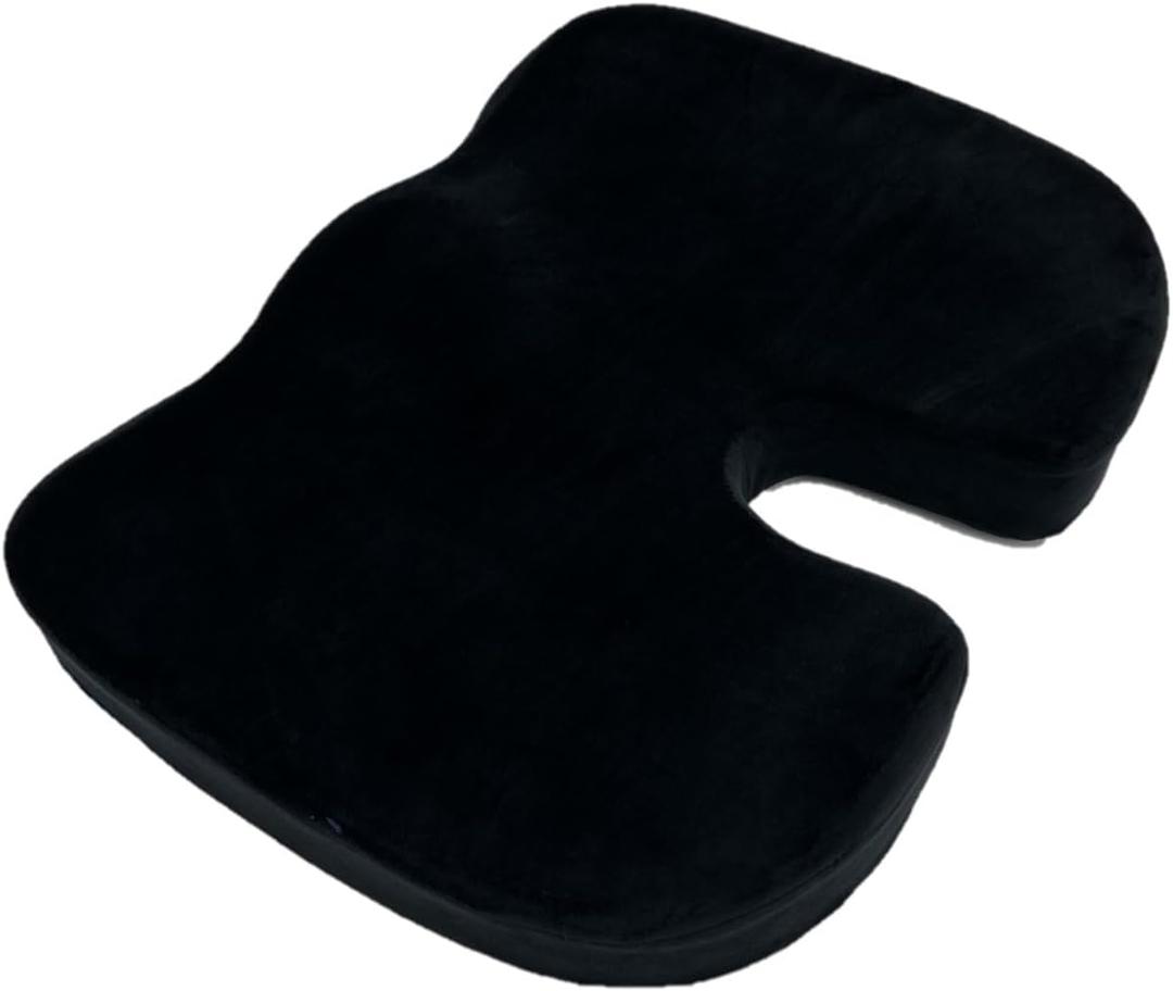 Bookishbunny Lumbar Back Cushion and Non Slip Seat Cushion (Black, Seat Cushion)