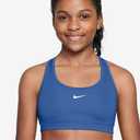 Nike Girl's Swoosh Sports Bra, Mystic Navy/ White, Large