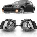 Fog Lights Lamps for BMW 3 Series (323i 325i 325xi 328i xdrive 330xi 335d 335i 328xi 335xi 330i Sedan E90 / Wagon E91), (w/o Sport Package) 2006 2007 2008 2009, 1 Pair (Smoke)
