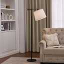 55"-65.5" Adjustable Floor Lamp for Living Room, Black Swing Arm Floor Lamps for Home, Modern Standing Lamp, Tall Black Floor Lamp for Reading, Home Office, Nursery, Bedroom