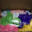 Yunlly 40 Pcs 4 Inch Christmas Tinsel Bows for Gift Wrapping Self Adhesive Pom Poms Colored Tinsel Bows for Crafts Present Baskets Christmas Tree Decoration (Purple, Silver, Blue)