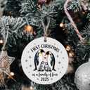 2 x 2nd Baby Christmas Ornaments 2025 for Mom, Our First Christmas As A Family of Four Ornament - Keepsake Gifts for Second Time Mom and Dad of Baby Boy Girl, Xmas Tree Decorations (2.9 Inch) (Multicolor 15)