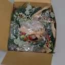 Hotop 12 Set Mini Wreaths for Kitchen Cabinet 12 Inch Small Christmas Wreath with Burlap Ribbon Red Berry and Eucalyptus Leaves for Xmas Window Front Door Fireplace Chair Farmhouse Hanging Decor