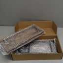 Bathroom Countertop Organizer, 2 Tier Vanity Organizer and Storage for Cosmetic Skincare Perfume, Wood Bead Storage Shelf for Bathroom Kitchen Coffee Station