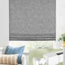No Tools No Drill Cordless Roman Shades for Indoor Windows 100% Blackout, for Window Size 23" W 48" H Charcoal