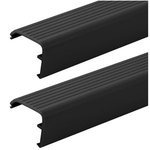 Briwooody 2 Packs Residential Threshold Cap 36'' Traditional Fixed Vinyl Cap Exterior Door Threshold Replacement for Residential Entry Door(Black)