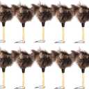 Small Feather Duster, Ostrich Feather Duster 14 Inch, Fluffy, Reusable, Eco-Friendly Natural Ostrich Feathers with Wooden Handle for Home, Car, and Office Cleaning 10 Pack