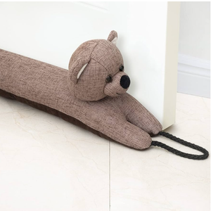 Marwood Under Door Draft Stopper Decorative Wind Stopper 48 inch for Door & Window, Weighted Animal Air Draft Stopper Snake Noise Blocker for Bottom of Door with Hanging Loops - Bear