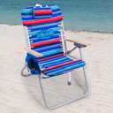 Tommy Bahama Hi-Boy 17" Seat Height 4-Position Lace-Up Suspension Folding Beach Backpack Chair