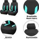 Car Front Seat Covers, Breathable Vehicle Seat Protectors with Mesh Construction and Foam Padding, Comfort Automotive Interior Chair Cover, Universal for SUV RV Truck (Mint Green)