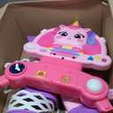 Toddler Basketball Hoop & Soccer Goal Activity Center, Unicorn Toddlers Musical Toys with Light Music, Baby Toddlers Christmas Birthday Present Gifts for 1 2 3 Year Old Girls, (Purple,Pink)