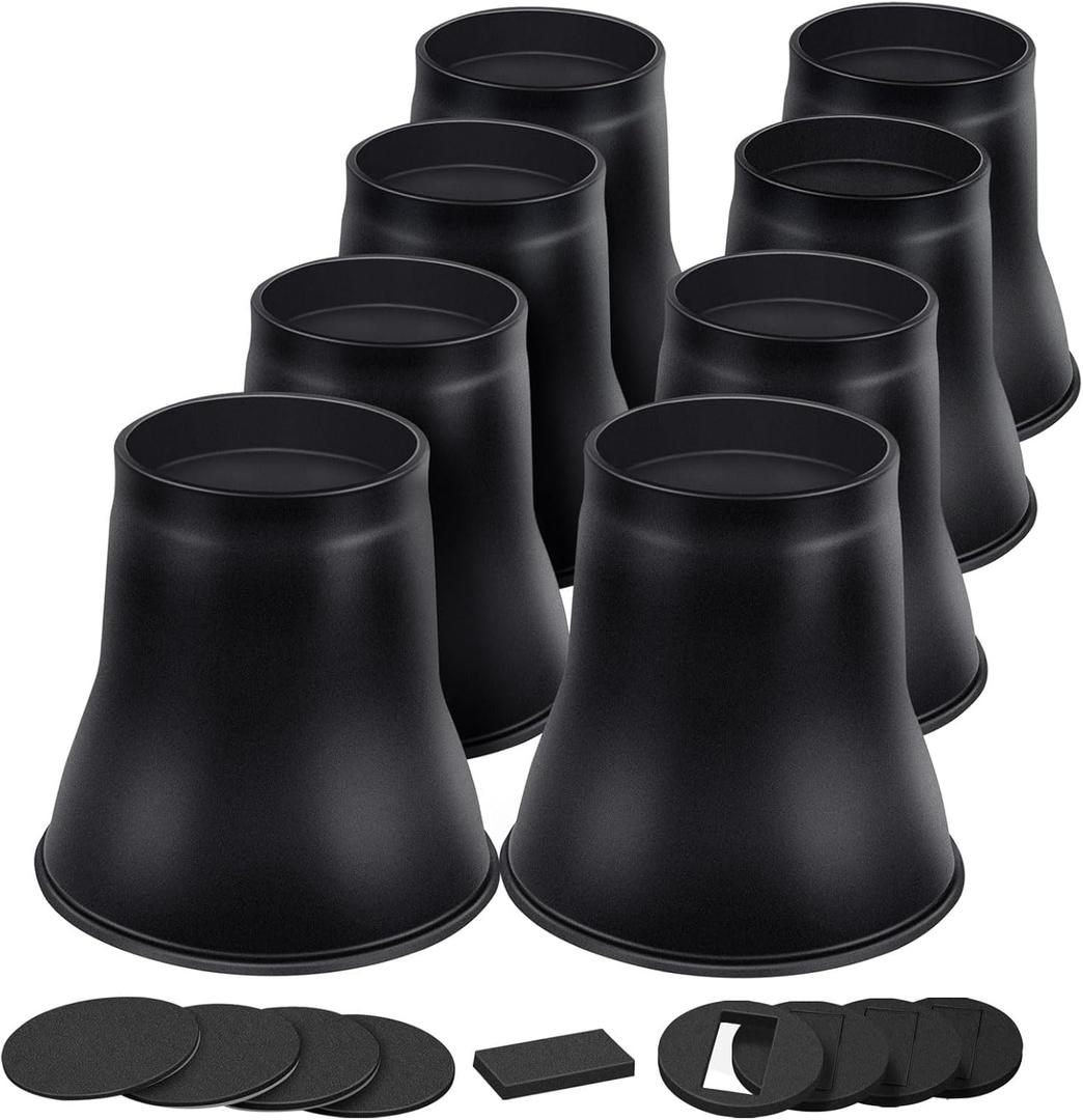 ANNKUT Bed Risers 6 Inch Heavy Duty, Round Furniture Risers for Bed Desk Table Sofa CouchBed Lifts Risers, Support up to 6000 Lbs(8 Pack Black)