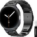 GOLDTOLUCK Stainless Steel Band Compatible with Samsung Galaxy Watch 8 7 6 5 4 Classic FE Pro 40mm 44mm 46mm 43mm 47mm 45mm 42mm 20mm Men Women Milanese Replacement Metal Elegant Casual (Black) Size: Galaxy Watch 8 (40mm/44mm), 8 Classic (46mm)